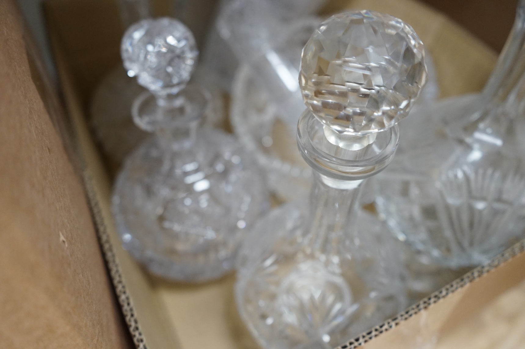 A quantity of deep cut crystal glassware